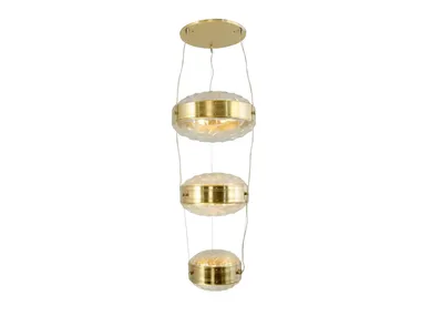 MACARON TRIPLE PENDANT - LED brass pendant lamp _ Patinas Lighting